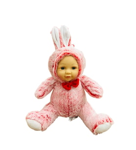 Bebek Yüzlü Peluş Tavşan 45 Cm Kırmızı (Karışık)
