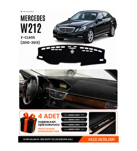 MERCEDES W212 (2010-2013) Uyumlu Torpido Örtüsü Torpido Kılıfı - Siyah