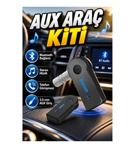 Bluetooth AUX Araç Kiti V3.0 EDR Stereo Müzik Alıcı Telefon Bağlantı Cihazı