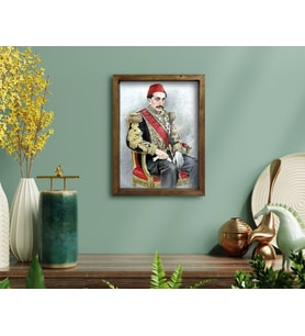 BK Home Sultan II Abdülhamid Han Tasarımlı Doğal Masif Ahşap Çerçeveli Tablo-6