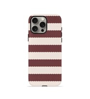 iPhone 15 Pro Vorian Çift Katmanlı Kılıf Plum Cream Stripe