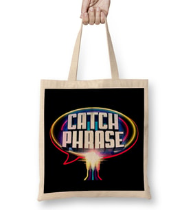 Retro Catchphrase Logo Bez Çanta Uzun Saplı