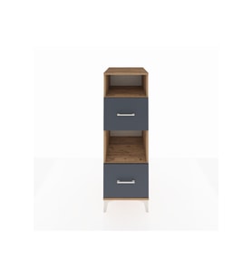 Kronos Dolap 2 Raflı 2 Çekmeceli 44x59x134 Çam-Antrasit