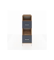 Kronos Dolap 2 Raflı 2 Çekmeceli 44x59x134 Çam-Antrasit