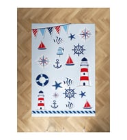 MEKTA HOME BEBEK VE ÇOCUK ODASI Denizci Motif Desenli Halı