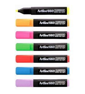 Artline 660 Fosforlu Kalem 7 FLORESAN RENK SET 
