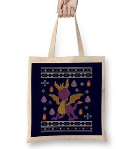 Spyro The Dragon Christmas Knit Bez Çanta Uzun Saplı