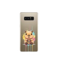 Samsung Galaxy Note 8 ile Uyumlu Splash Kapibara Tasarımlı Şeffaf Silikon Kılıf