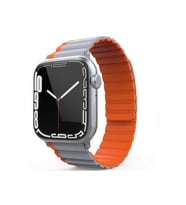 Mey İthalat® Watch 42Mm Mo-Wb1 Çift Renk Mıknatıslı Silikon Kordon - Gri-Turuncu