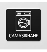 Çamaşırhane Odası Ofis Yönlendirme Kapı İsimlik Tabelası (Siyah)