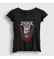 Presmono Kadın Siyah Skull Güreş Wwe Edge T-Shirt 524869tt