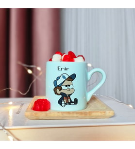 Mabel & Dipper Tasarımlı Kişiye Özel Yeşil Türk Kahvesi Fincanı