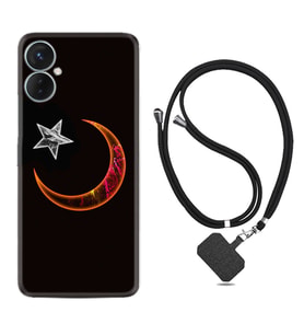 Tecno Spark 9T Kılıf Resimli Boyun Askılı İpli Desenli Silikon Series Ay Yıldız 1884