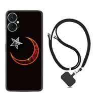 Tecno Spark 9T Kılıf Resimli Boyun Askılı İpli Desenli Silikon Series Ay Yıldız 1884
