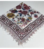 Eripek Sökme Boncuklu Tülbent 06357 (Beyaz-Sarı)