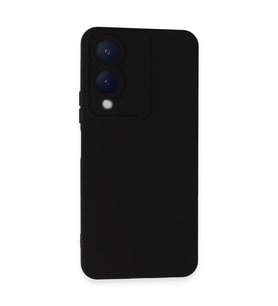 Vivo Y17S Kılıf Nano içi Kadife Silikon - Siyah