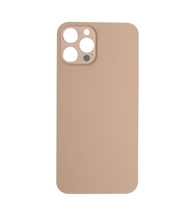 Apple iPhone 12 Pro Max Uyumlu LOGOLU Arka Pil Batarya Kapağı - LENS HARİÇ (Altın)