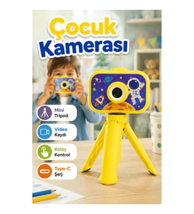 Mini Çocuk Dijital Kamera Fotoğraf ve Video Çekim Özellikli 2.0 TFT Ekranlı Şarjlı Kamera