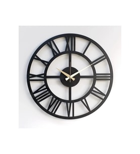 MYSTREY Siyah metal Roma Rakamlı Sessiz Dekoratif Duvar Saati 40,40 Cm