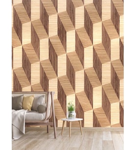 Dreamwall 3D Ahşap Desenli Isı Ve Ses Yalıtımlı Sağlıklı Tekstil Duvar Kağıdı (Kahverengi)