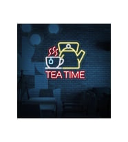 TEA TIME Yazılı ve Şekilli Neon Tabela