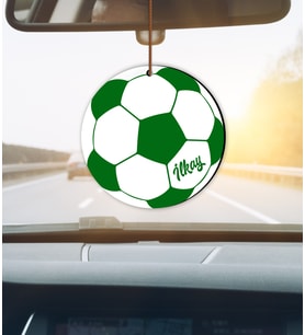 Kişiye Özel Futbol Toplu Hediye Ahşap Araba Dikiz Ayna Süsü