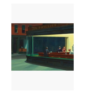 AMERİKAN SANATÇI. Edward Hopper, Nighthawks, 1942. Tablo Ahşap Poster Dekoratif