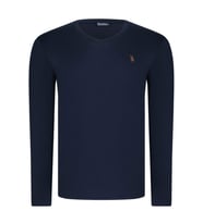T8587 DEWBERRY V YAKA ERKEK UZUN KOL T-SHIRT-AÇIK LACİVERT