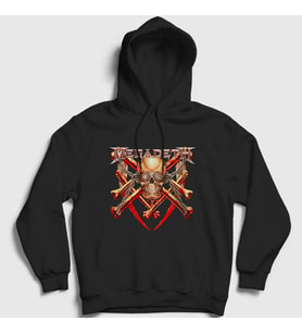 Presmono Unisex Siyah Bones Megadeth Kapüşonlu Sweatshirt 65422tt
