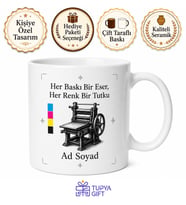 Matbaacı Baskı Makinesi CMYK Renk Ayrımı Kağıt Kesim Kupa Bardak Hediye