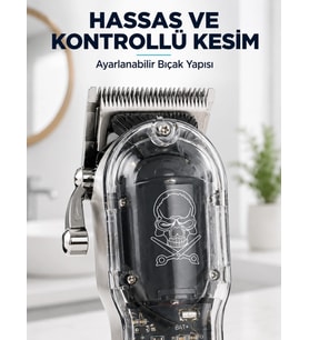 Profesyonel Saç Tıraş Makinesi Şarjlı LCD Ekranlı 4 Taraklı 1800 mAh Güçlü Motorlu Saç Kesme Makines