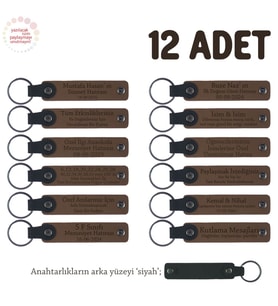 Açık Kahverengi & Siyah, Lise Sınıflarına Anlamlı Bir Mezuniyet Hatırası 12'li Set, Anı Anahtarlığı