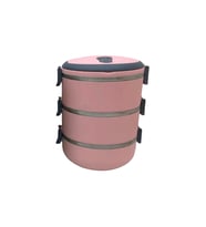 Yemek Termosu Açık Pembe 3lü Sefer Tası Saklama Kabı 1.8lt