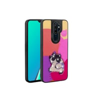 Oppo A9 2020 Uyumlu Kılıf Parlayan Kabartmalı İkonik Figürlü Zore Amas Silikon Kapak (Mor)