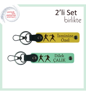 Enerjiyi Yansıtan Kombat Tarzı, Hız ve Güç Temalı, Kişisel Anahtarlık Hediyesi, Sarı-Açık Yeşil