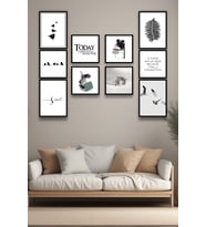 10 Parça Çerçeve Görünümlü MDF Tablo Seti