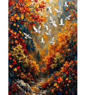 Nova Puzzle 1000 Parça Beyaz Kuşların Dansı Puzzle - Uçuşan Beyaz Kuşlar