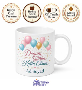 Happy Birthday Doğum Günün Kutlu Olsun Kupa Bardak Doğum Günü Hediye
