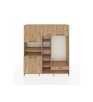 Hyperion Dolap 11 Raflı Tek Çekmeceli 7 Kapaklı 220x44x243 Çam-Çam/Çam