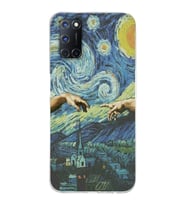 Oppo A52/A72/A92 Uyumlu Sanatsal Vintage Desenli Şeffaf Telefon Kılıfı
