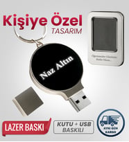 Kişiye Özel 32 GB Rubber Işıklı Usb Bellek Hediyelik Usb Flash Bellek Şık + Metal Kutulu
