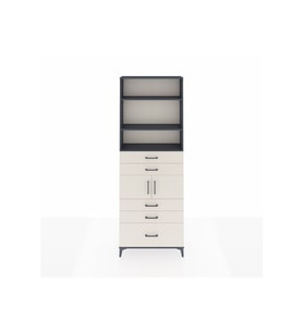 Arges Dolap 4 Raflı 5 Çekmeceli 2 Kapaklı 88x30x243 Antrasit-Aytaşı