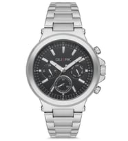 QUARK Qc-423D-1A METAL KASA ÇELİK KORDON MULTİFONKSİYONEL TAKVİMLİ ERKEK SAATİ (Gümüş)