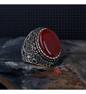 OVAL MODEL AKİK TAŞLI 925 AYAR GÜMÜŞ YÜZÜK