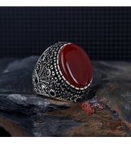 OVAL MODEL AKİK TAŞLI 925 AYAR GÜMÜŞ YÜZÜK