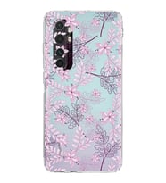 Xiaomi  Mi Note 10 Lite  Kamera Korumalı Kapak Floral Pudra Tasarımlı Şeffaf  Kılıf