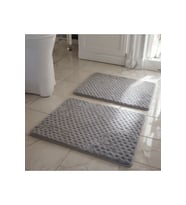 Doğa Dostu Vegan 2 Parça Açık Gri Klozet Takımı – Kaymaz Tabanlı Paspas Seti, 40x50 % 50x90 cm