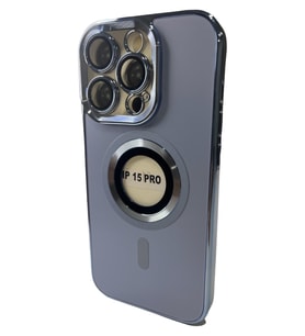 IPHONE 15 PRO  MAGSAFE ÖZELLİKLİ LENS KORUMALI  SİLİKON TELEFON KILIFI (Mavi)