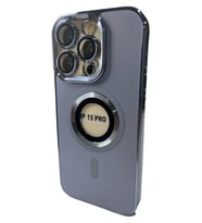 IPHONE 15 PRO  MAGSAFE ÖZELLİKLİ LENS KORUMALI  SİLİKON TELEFON KILIFI (Mavi)