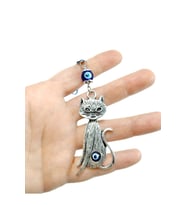 Nazar Boncuğu Metal Kedi Dikiz Ayna Süsü / Hediyelik Aksesuar